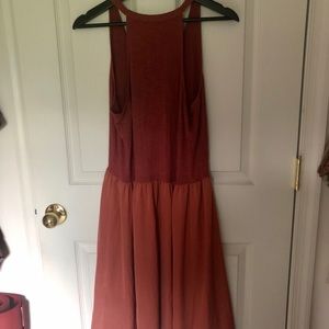 Anthropologie red 2 toned dress